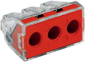 Morsetto di connessione WAGO 3P 6mm² tr-rosso