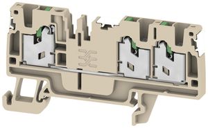 Borne de passage joignable S3C 2.5 DL 2.5mm² 24A 800V SNAP IN 3×1 DIN35 beige