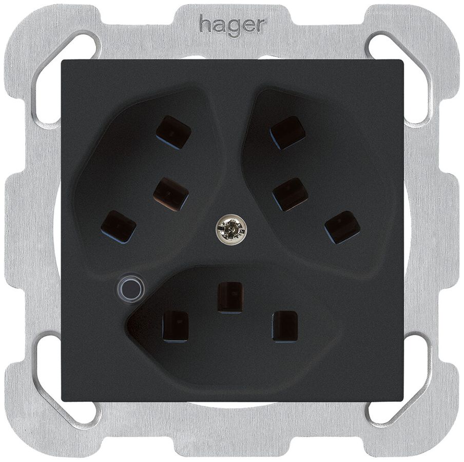 Presa INC Hager kallysto 3×T23 illuminato B nero