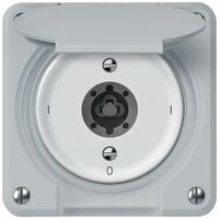 Interrupteur à clé ENC robusto interrupteur en/hors 1 pôle 16A 250V 86×86mm gris