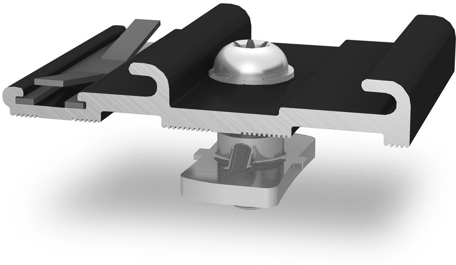 K2 Connecteur transversal InsertionRail anodisé noir