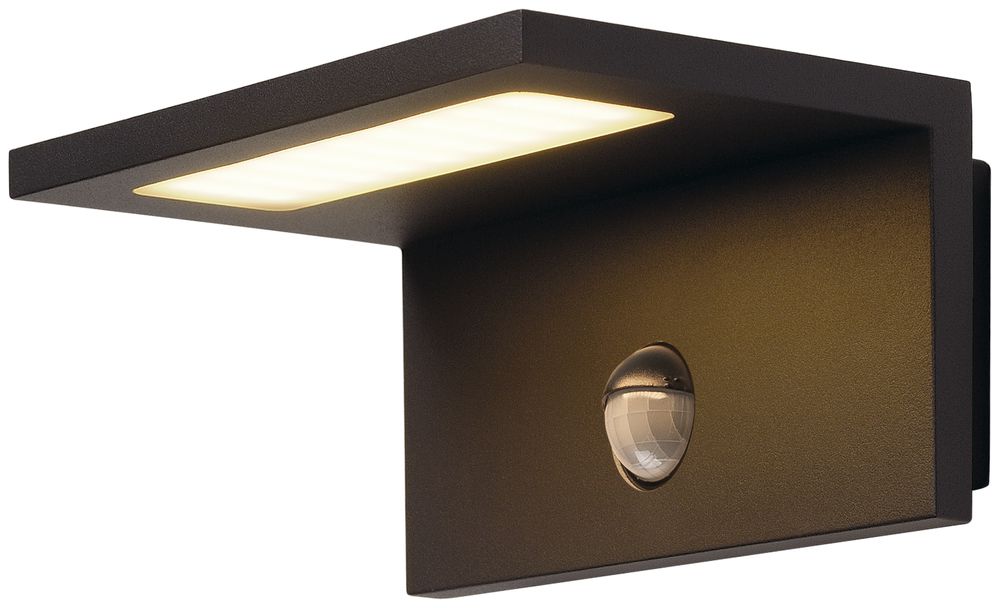 LED-Wandleuchte SLV SENSOR WL 9.8W 560lm 3000K IP44 100° 170×86×135mm anthrazit