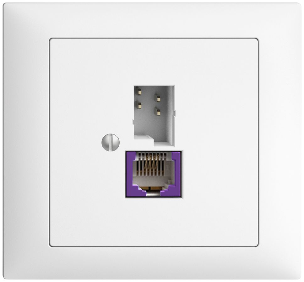 EB-Dose T+T 6P/1×R45 DSL-Breitband EDIZIOdue weiss