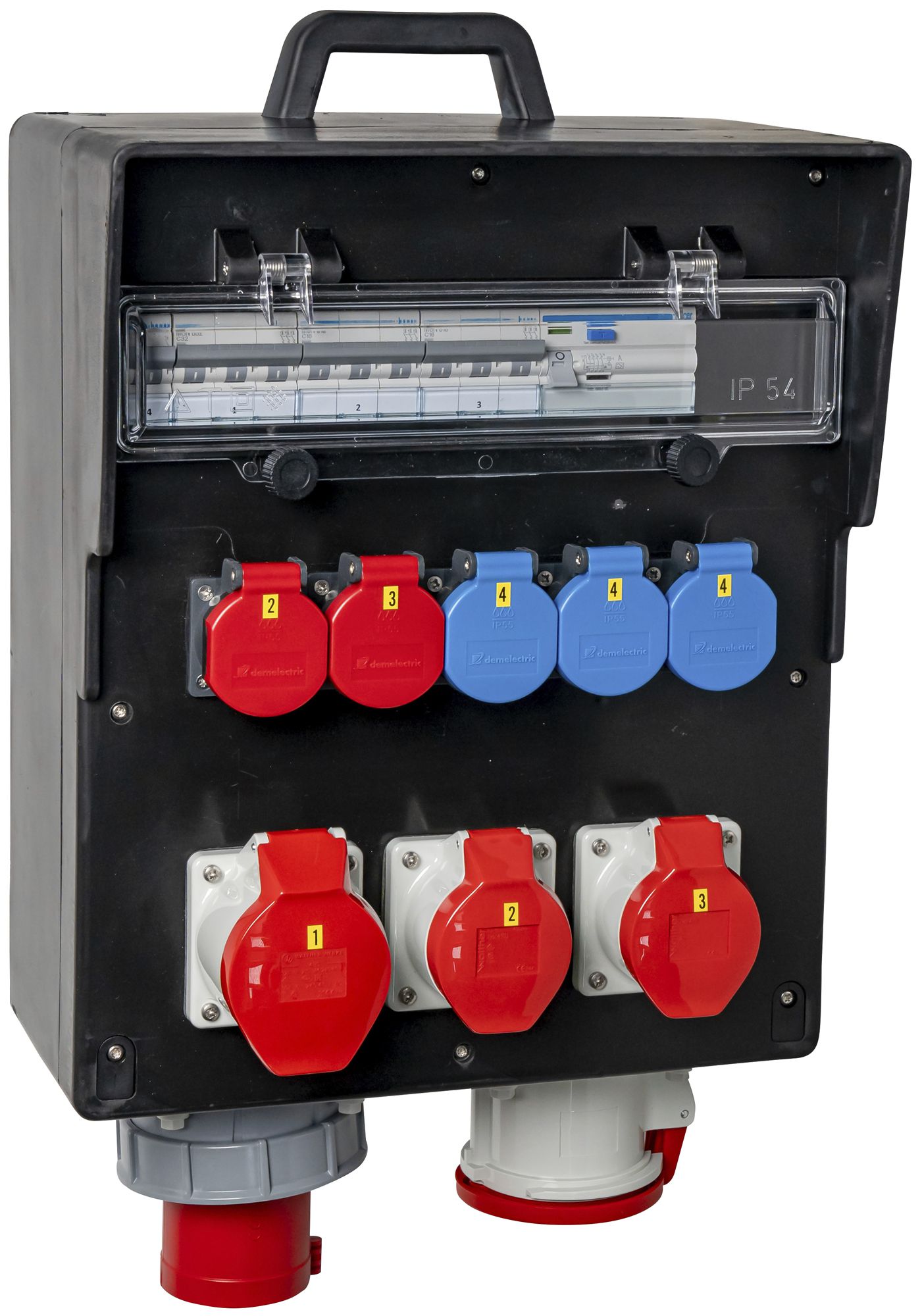 Stromverteiler DEM DB31254 63A 4×LS 1×FI 3×T23 2×T25 2×16A 1×32A 1×63A