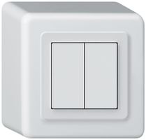 Poussoir KNX AP Hager BA basico Q double 88×88mm blanc