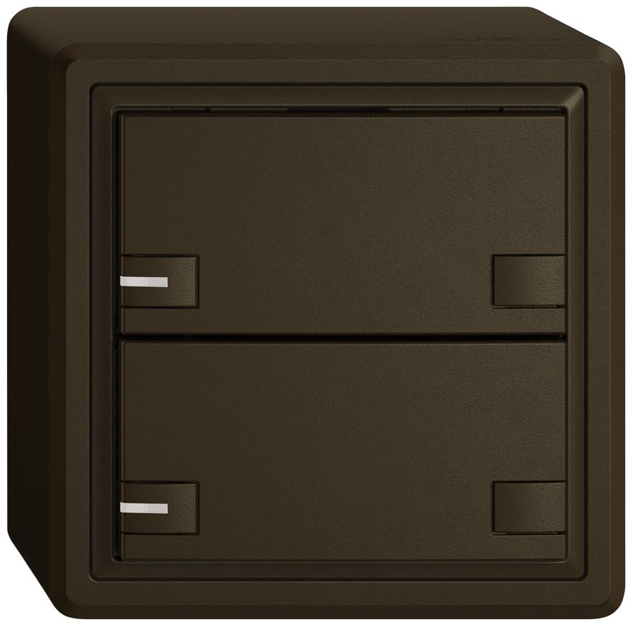 AP-Universaltaster EDIZIO.liv UNI SNAPFIX® m.LED RGB 2× 2-Tbed.br