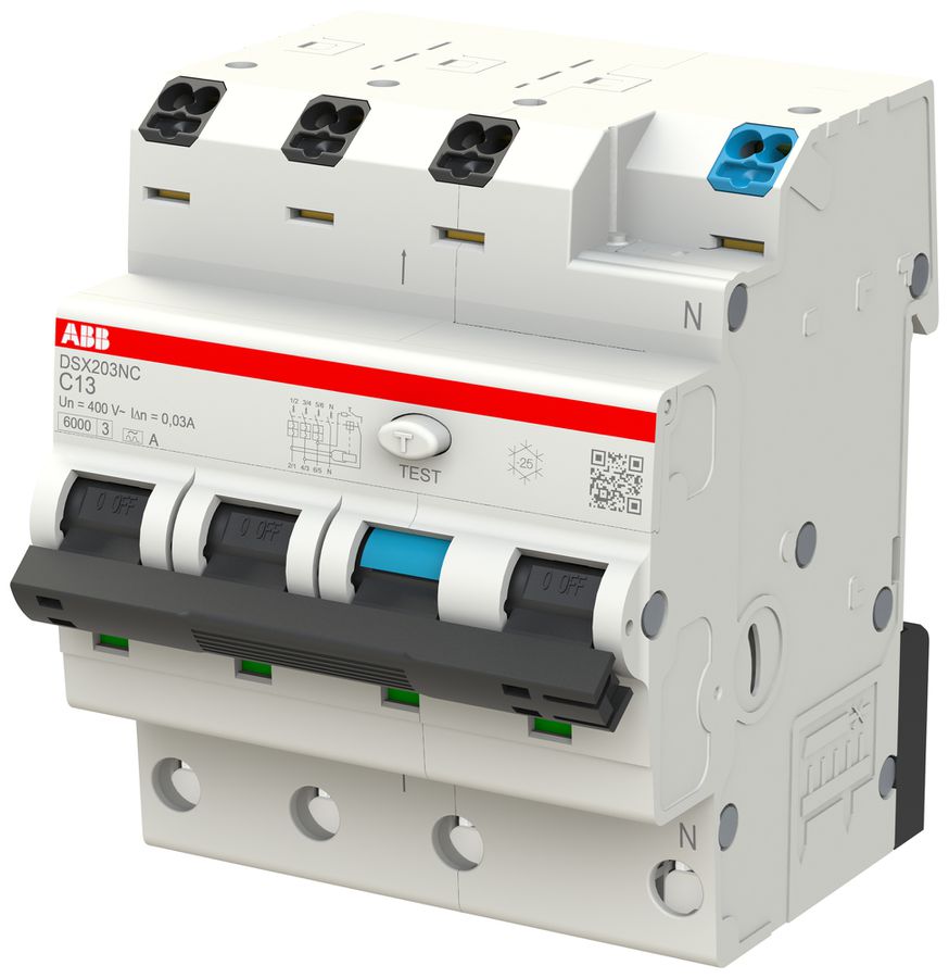 Disjoncteur différentiel ABB FlexLine 3LN 400V C 13A 0.03A type A 6kA 4UM