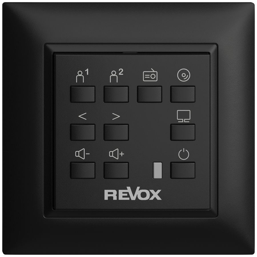 Commande murale EDIZIOdue pour Voxnet FMI, avec 10 bout., LED, IR, noir