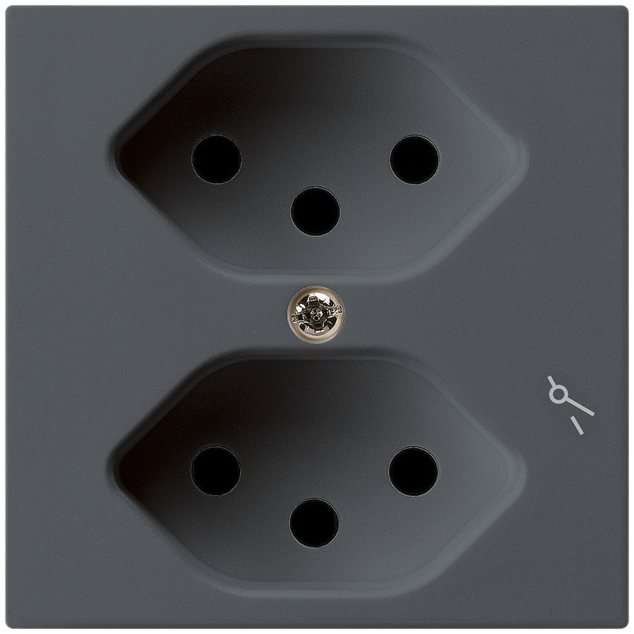 UP-Steckdose kallysto 2×T13/1 anthrazit mit Kinderschutz