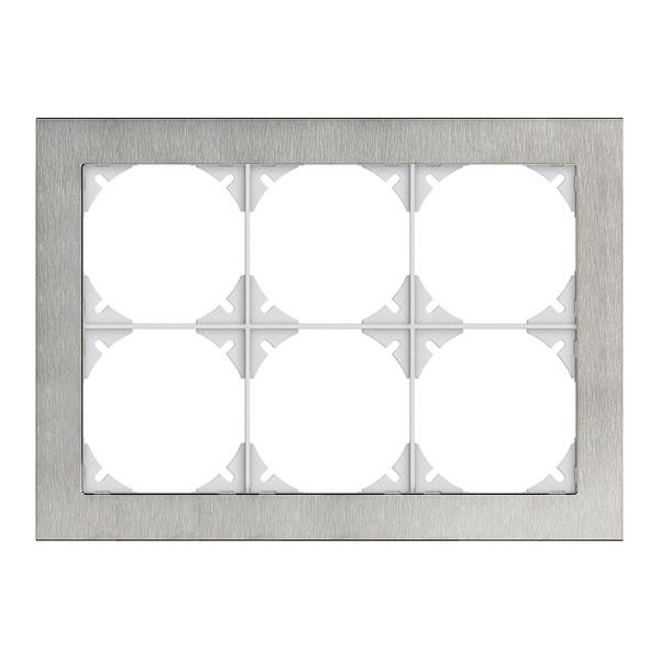 Cadre de rec.EDIZIOdue prestige 2×3 acier chromé poncé