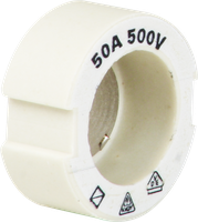Schraubpasseinsatz DIII E33 500V aus Keramik 50A nach DIN 49516 weiss