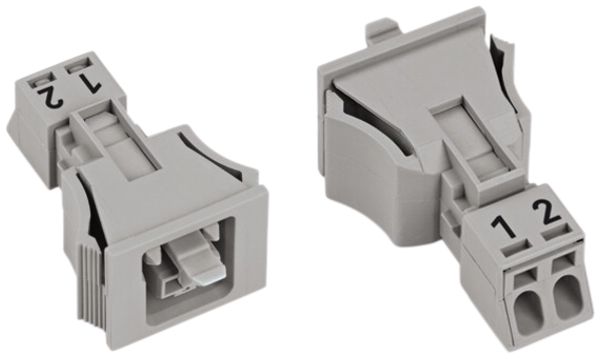 Buchse WAGO 2L 0.25…1.5mm² grau Codierung B 16A 250V Snap-In