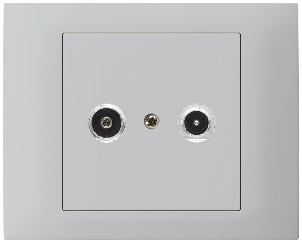 EB-Antennendose kallysto R-TV Bauart T mit EB-Dose G3 14dB 2GHz hellgrau