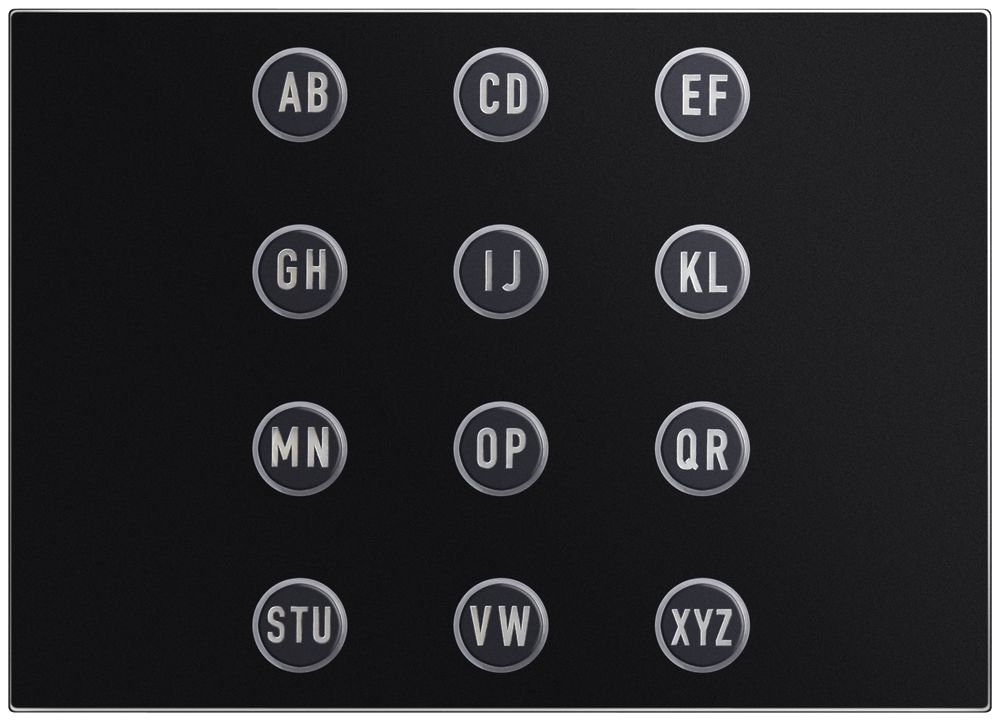 Frontplatte für alphabetisches Tastaturmodul Urmet Alpha, IP55, schwarz