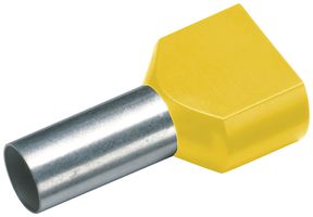 Zwillings-Aderendhülse Cimco 6mm² 14×26mm Kupfer PP gelb