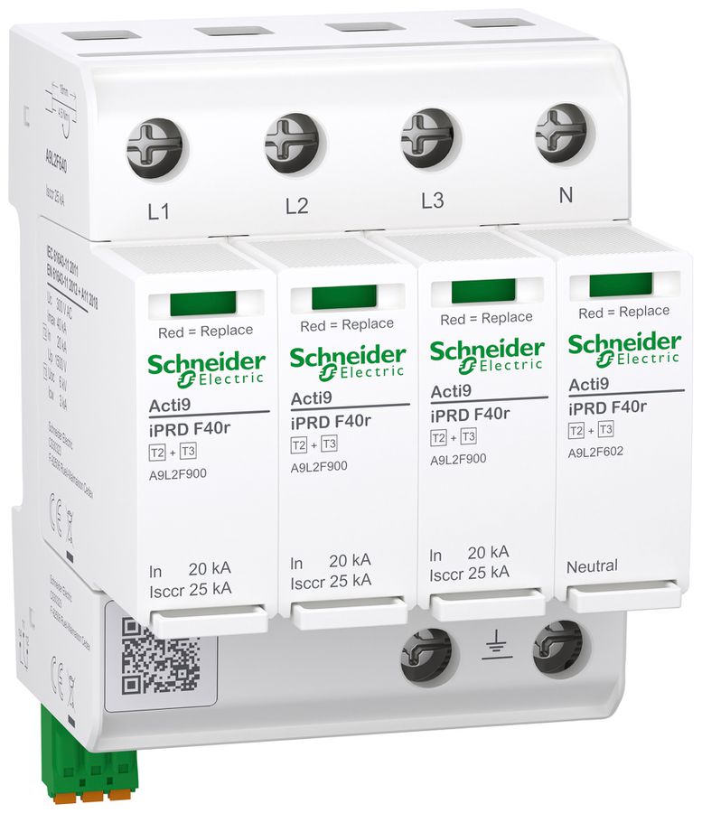 Parasurtension Acti9 iPRD F40r T2+3 40kA modules protection enfichable