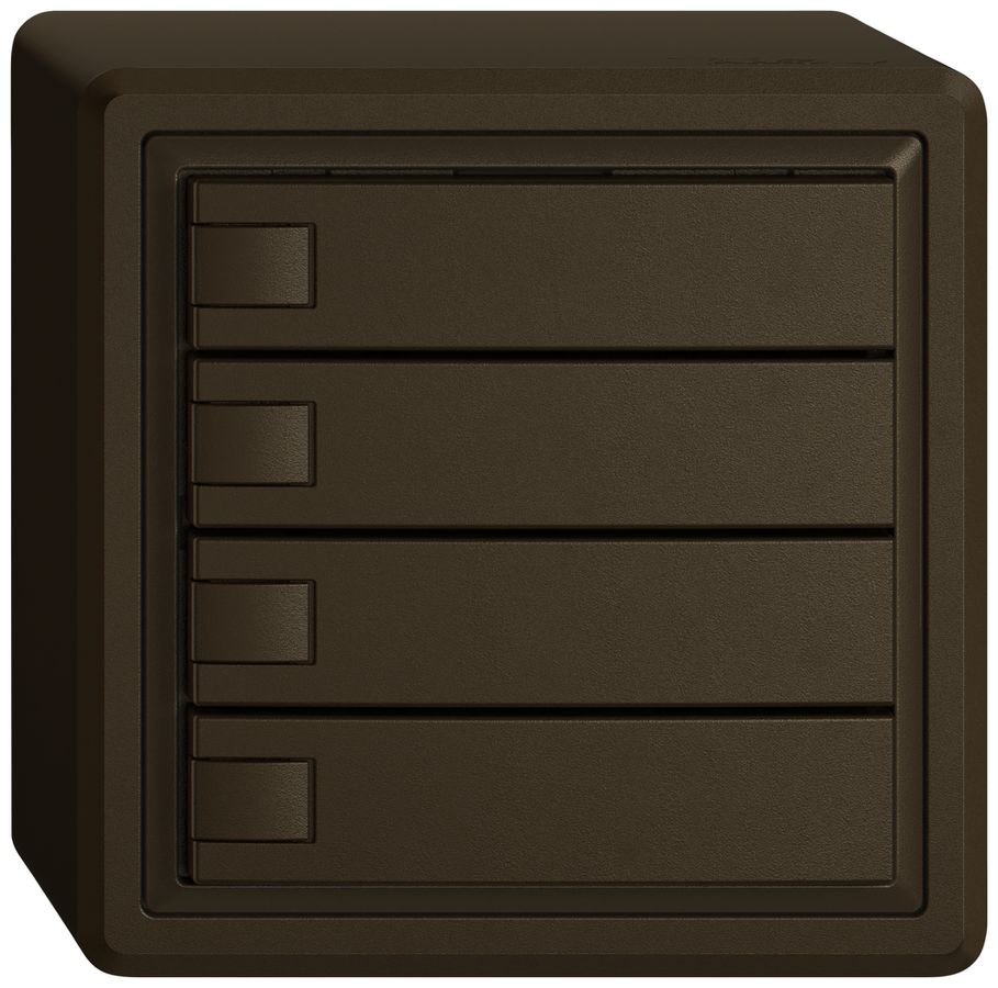 AP-Universaltaster EDIZIO.liv UNI SNAPFIX® o.LED 4× 1-Tbed.br