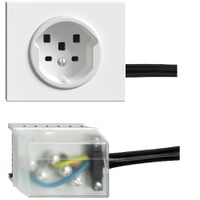 EB-Steckdose FH T25 16A weiss für Flachkabel Ecobus power