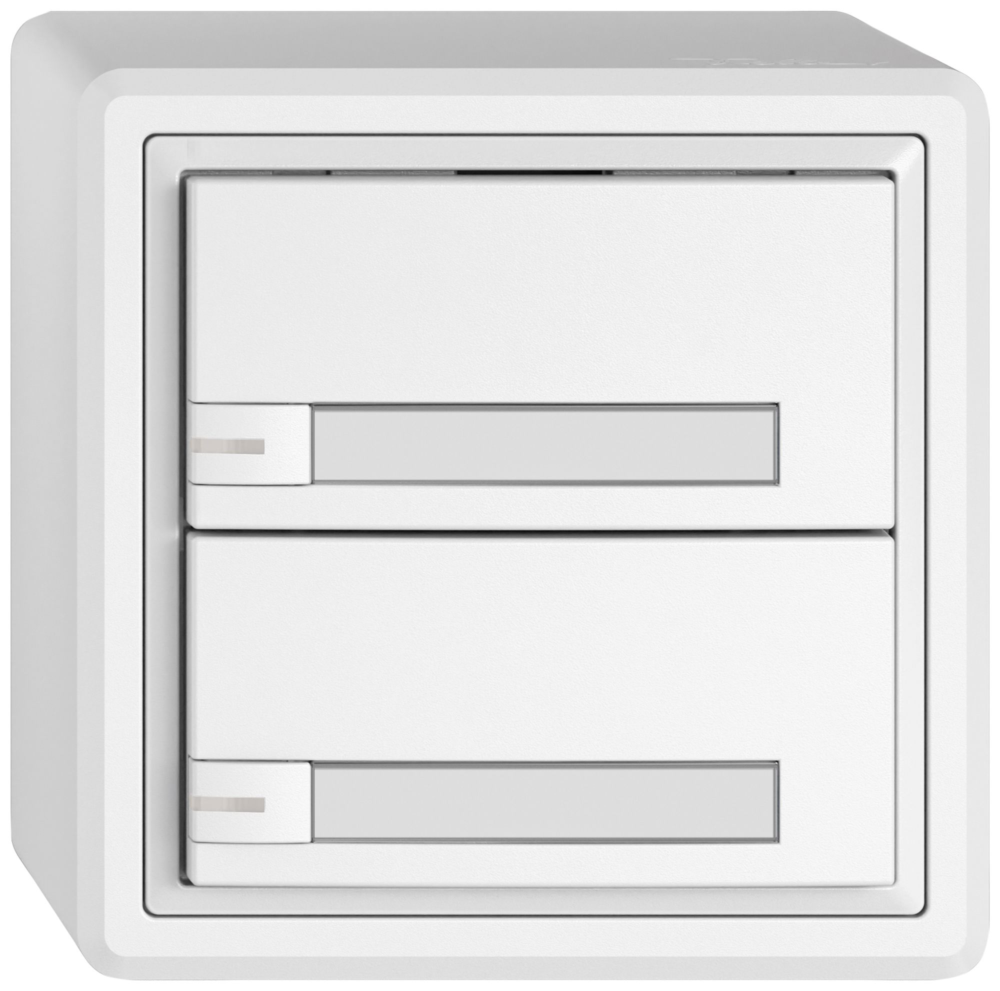 Poussoir universel AP EDIZIO.liv UNI SNAPFIX® 12…48V a.LED 2× comm.1T étiqu.bc