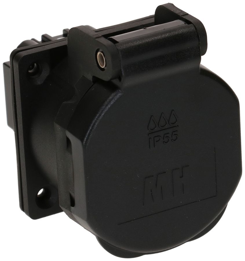 EB-Steckdose MH BUILD 1×Typ 13 10A 230V 50×61.5×66.7mm IP55 schwarz