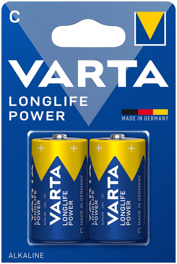 Pile alcaline VARTA Longlife Power C blister à 2 pièces