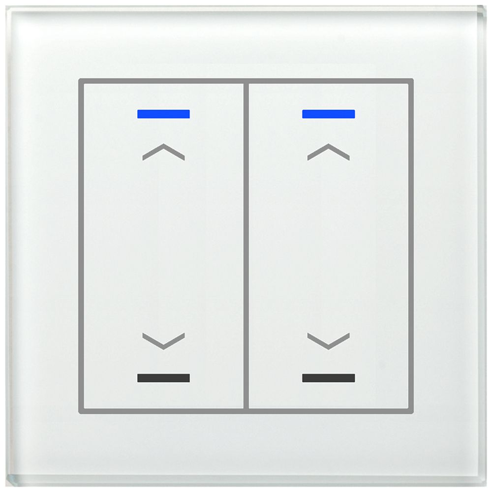 Pulsante KNX RGBW INC MDT BE-GTL20W.A1 2t/4a vetro bianco "persiana"