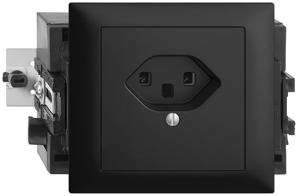 EB-Steckdose EDIZIOdue T23 16A schwarz, 53mm, Schraubklemme