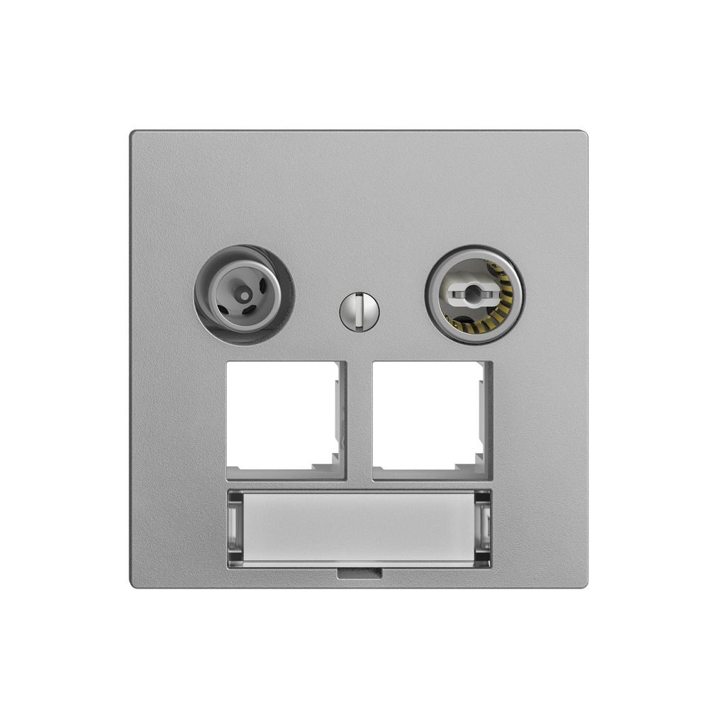 Prise multimédia EDIZIOdue F EASYNET 15dB, p.2×RJ45 S-One, silver