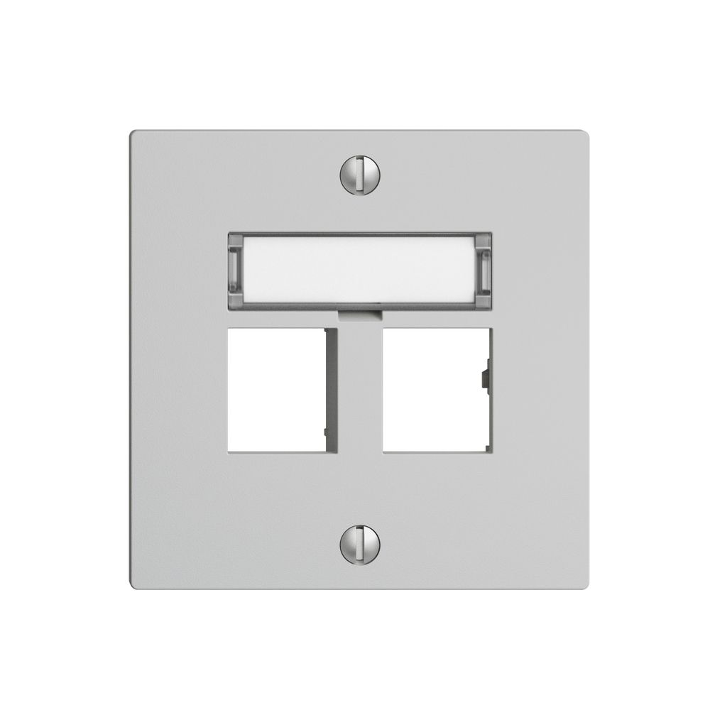 Montageset EDIZIOdue Geradeauslass, für 2×RJ45 freenet, hellgrau