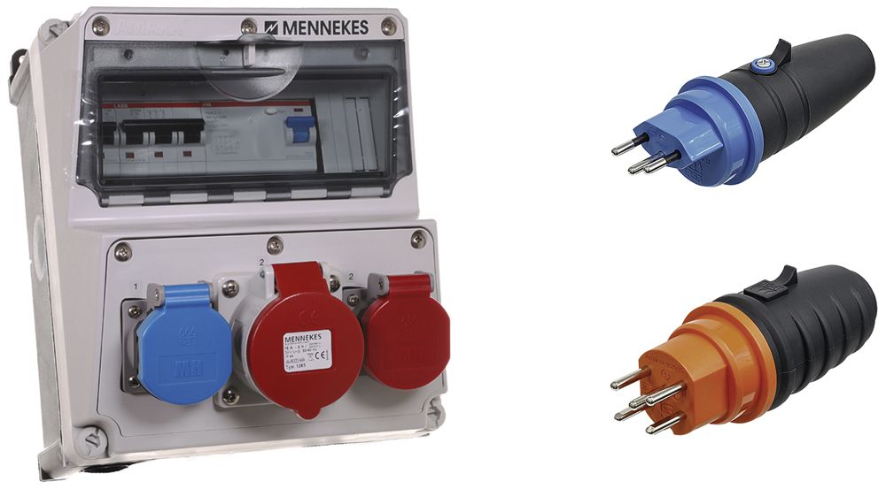 Stromverteiler-Set Mennekes Amaxx-SET mit Stecker 1×T13+1×T15 IP55