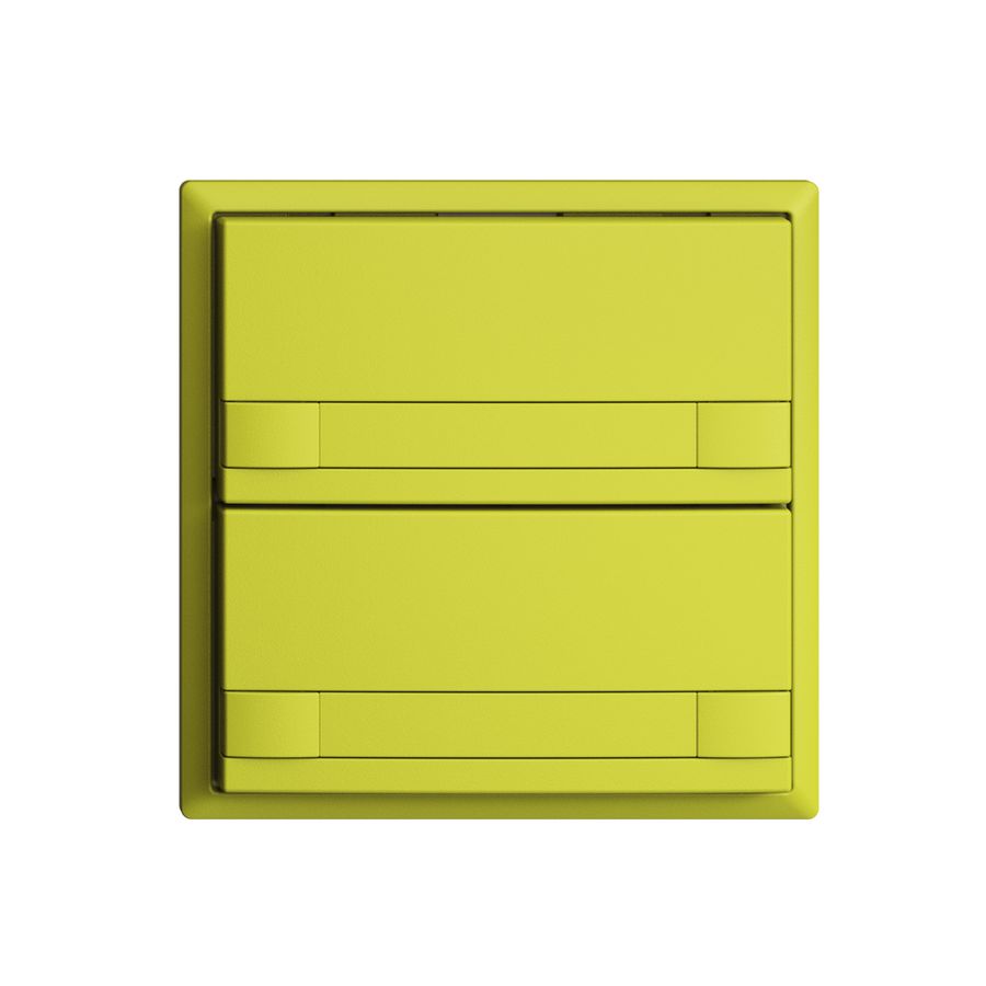 Poussoir ENC KNX 2× EDIZIOdue colore lemon RGB sans LED avec insert papier