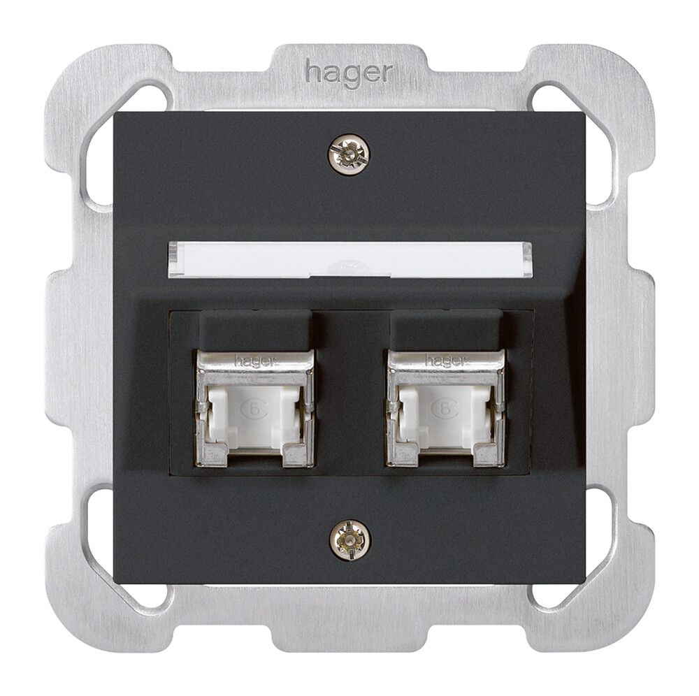UP-Montage-Set kallysto B Kat.6 2RJ45/s schwarz