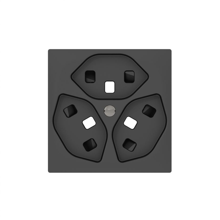 Frontplatte SIDUS anthrazit zu 3×T23 mit shutter