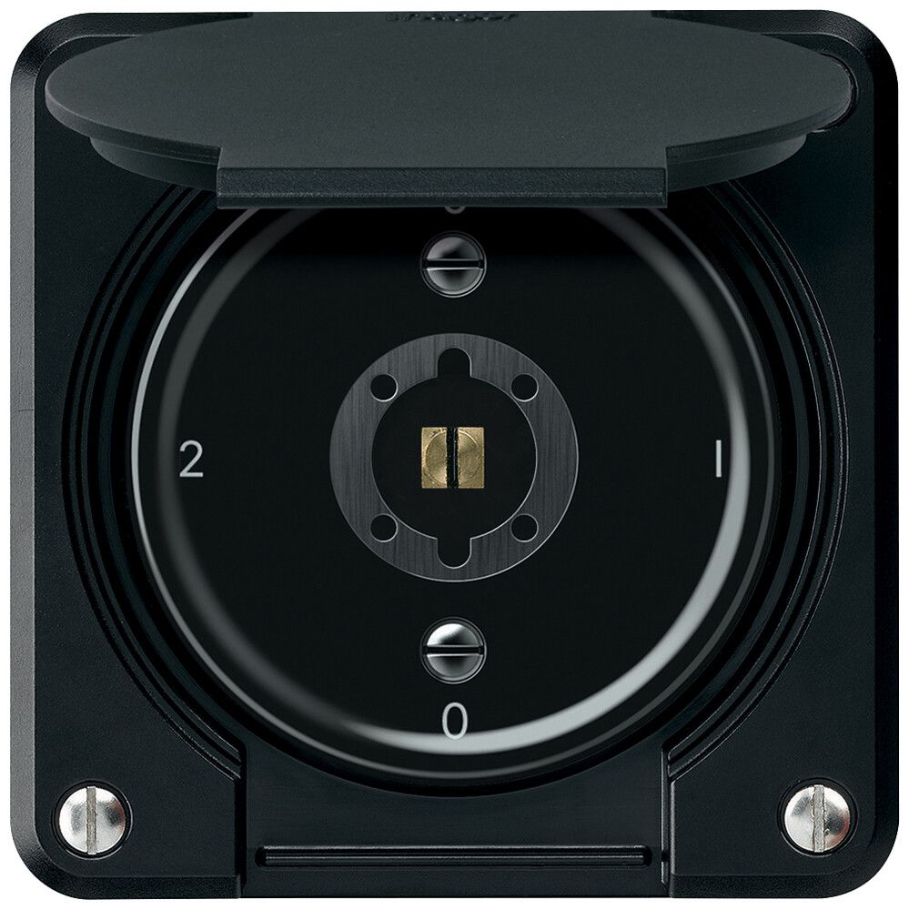 Interruttore a chiave robusto commutatore 16A 250V 86×86mm nero