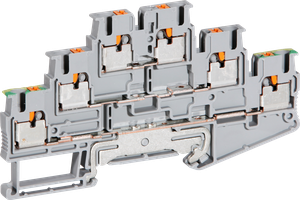 Borne multi-étage 0.14…4mm² gris connexion Push-in PT 2.5-PE/L/L