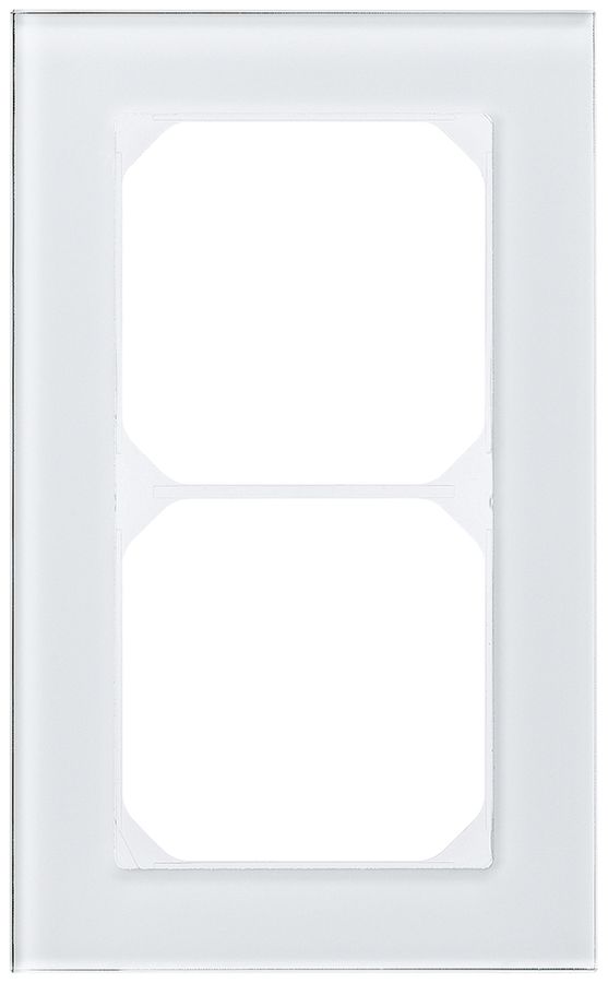 Abdeckrahmen KAL.art 2×1 154×94mm Glas weiss