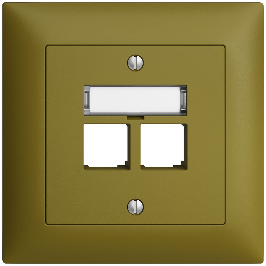 Kit di montaggio INC S-One EDIZIOdue FMI per 2×RJ45 diritto, olive