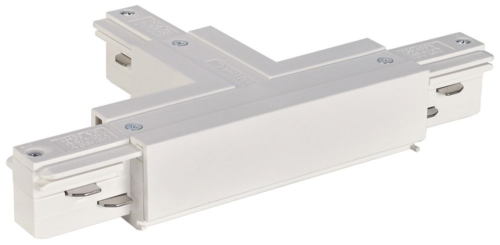T-Verbinder SLV für AP-Stromschiene EUTRAC 3-phasig, PE links, weiss