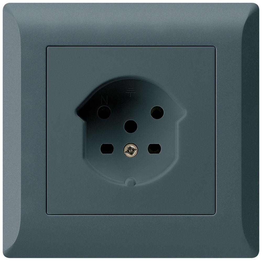 UP-Steckdose kallysto.line T15 anthrazit Schraubklemmen