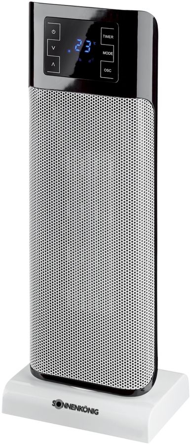 Thermo-ventilateur en céramique Beirut 1/2kW 230V 2.5kg 21.5×57×16cm noir/argent