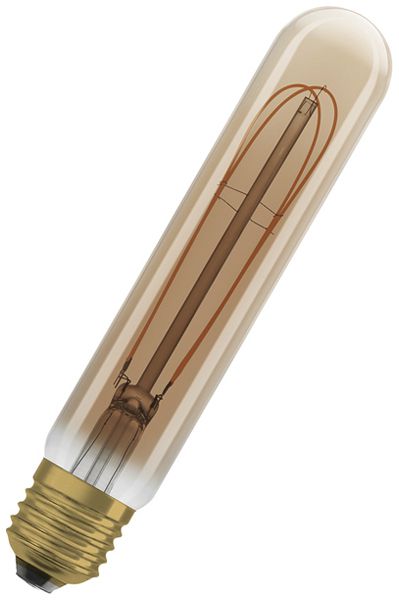 Lampada LED LEDVANCE Vintage Tubular E27 4.8W 470lm 2200K Ø32×165mm chiaro ambra