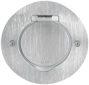Prise de sol Platinum rond 1×T13, acier fin brossé