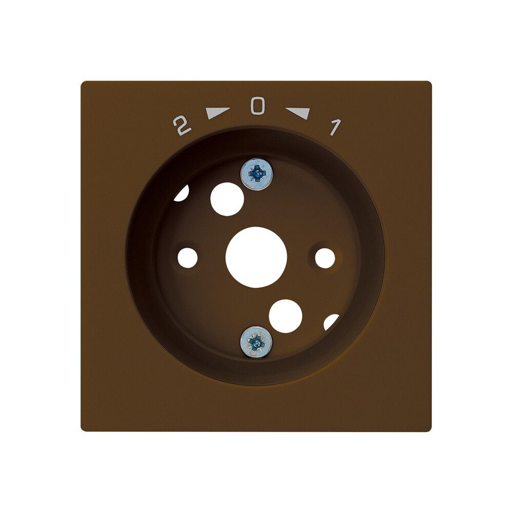 Frontplatte kallysto 1->0<-2 60×60mm für SchwenkTaster braun