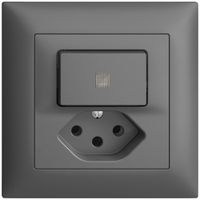 UP-Leuchtkombination 3/1L+T13 dunkelgrau KS EDIZIOdue mit Linse, LED gelb