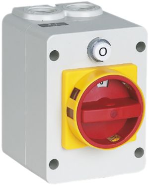 AP-Sicherheitsschalter K&N 12A 1L gelb/rot mit Vorhängeschloss, 4 Einf.