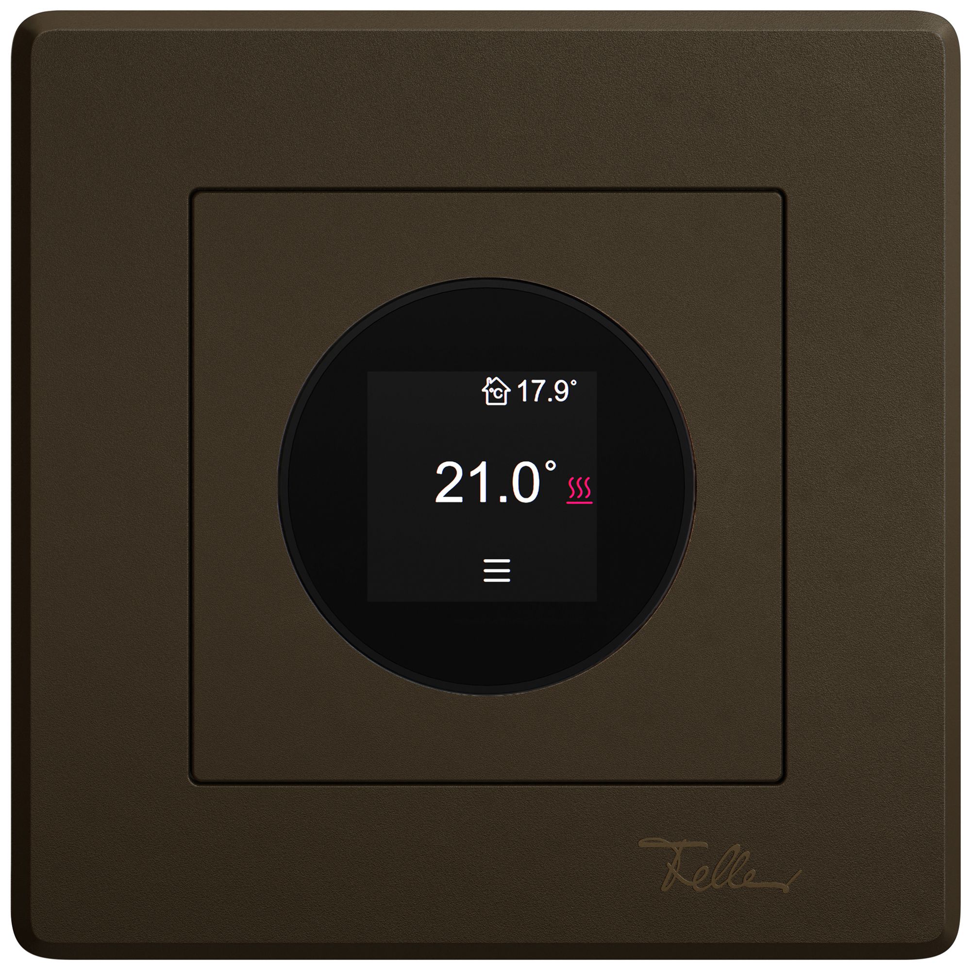 UP-Raumthermostat EDIZIO.liv SNAPFIX® 230VAC 4…30°C 96×96mm umbra