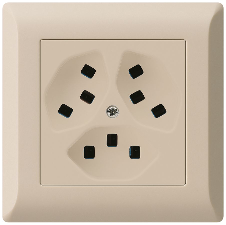 UP-Steckdose Hager kallysto.line 3×T23 C beige