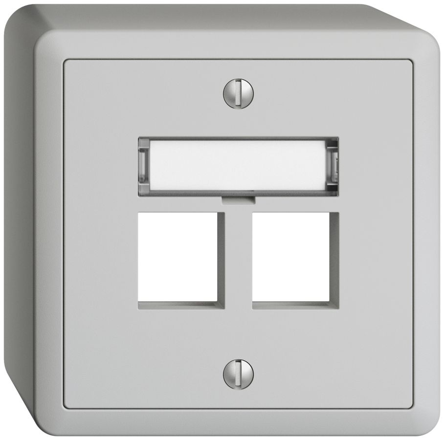 Kit de montage AP EDIZIOdue, sortie droite, pour 2×Keystone, gris clair