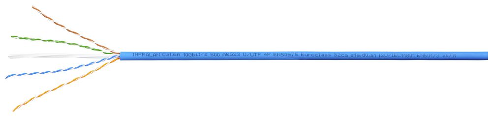 Datenkabel INFRALAN 500 U/UTP 4×2×0.57 LSZH 500MHz Kat.6A, blau, B2ca
