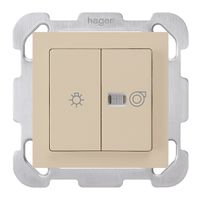 UP-Leuchtdruckschalter kallysto beige 1/1L Symbolen Licht+Ventilation